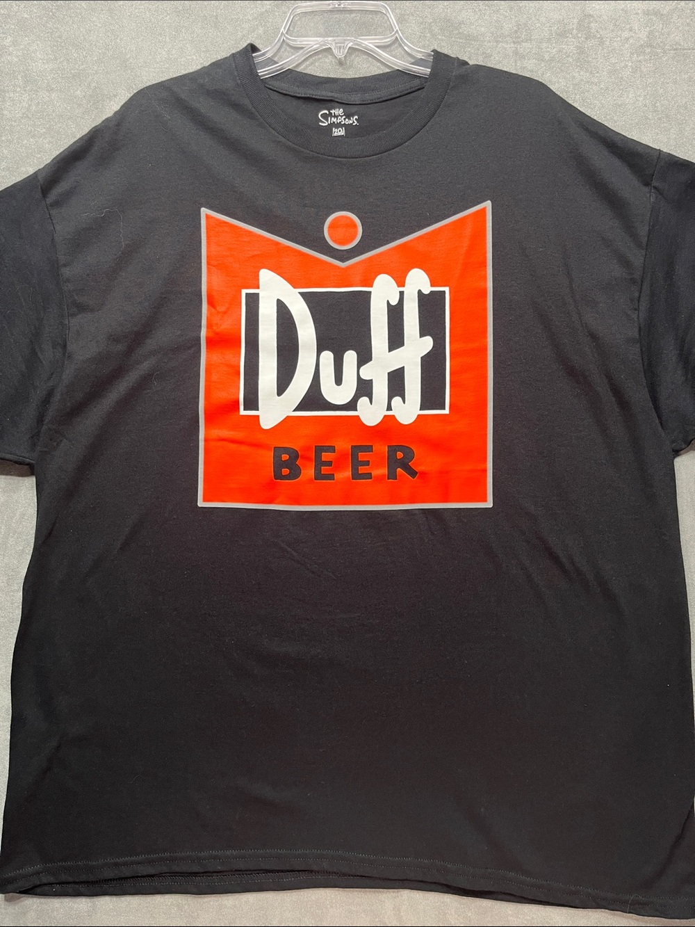 The Simpsons Duff Beer Graphic T-Shirt Black XXL NWOT Adult Cartoon Tee